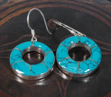 Tibetan Handmade Turquoise Earrings