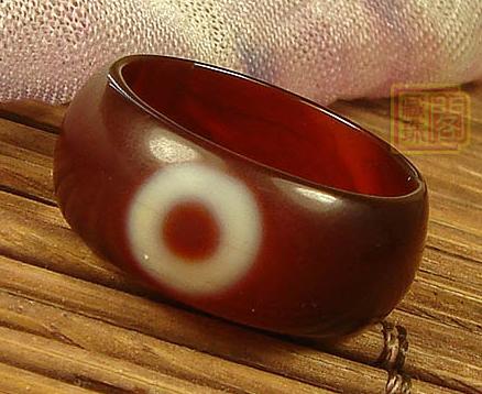 Tibetan Handmade dZi Bead Ring