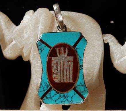 Tibetan Kalachakra Pendant Handmade Buddhist Symbols Pendant