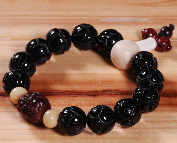 Tibetan Lotus Pixiu Bracelet Tibetan Onyx Lotus Bracelet