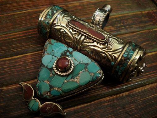 Tibetan Turquoise Pendant Tibetan Handmade Pendant