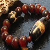 12MM Bloodstone Beads DZI Bead Bracelet