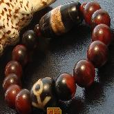 12MM Bloodstone Beads DZI Bead Bracelet