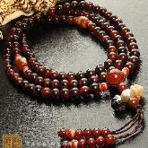 8MM 108 Bloodstone Beads DZI Buddhist Prayer Beads Mala