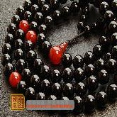 8MM Calcedoine noir Buddhist Prayer Malas