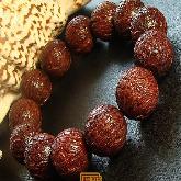 Consecration 18MM Redsandalwood Tibetan Symbol Bracelet - Vase (bum-pa)