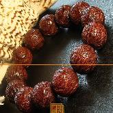 Consecration Tibetan 18MM Redsandalwood Buddhist Symbol Mala Bracelet - Dharma Wheel (chakra)