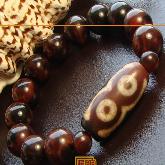 DZI Buddhist Prayer Beads Bracelet Tibetan Wrist Malas