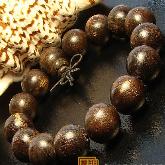 Handmade 15MM Indian Agarwood Mala Beads Bracelet