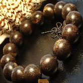 Handmade 15MM Indian Agarwood Mala Beads Bracelet