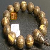 Handmade 15MM Tiger Agarwood Mala Beads Bracelet