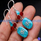 Handmade Ancient Symbol Earrings Stirling OM Earrings