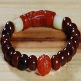 Handmade Old Jade Agate Beads Bracelet