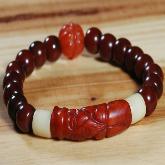 Handmade Old Jade Agate Beads Bracelet