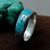 Handmade Silver OM Mantra Tibetan Ring