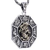 Handmade Sterling Silver OM Mani Dragon Pendant