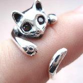Handmade Sterling Silver Ring- Cat