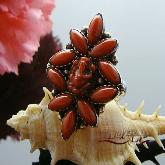 Handmade Sterling Silver Tibetan Red Coral Ganesh Ring