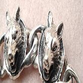 Handmade Sterling Silver Wolf Head Bracelet