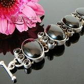 Handmade Tibetan Black Agate Bracelet Tibetan Sterling Bracelet