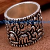 Handmade Tibetan KING QONG Sterling Silver Ring