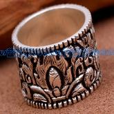 Handmade Tibetan KING QONG Sterling Silver Ring