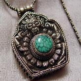 Handmade Tibetan Klachakra Pendant Tibetan Gau Pendant