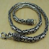 Handmade Tibetan Necklace Sterling Silver Longevity Necklace