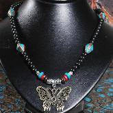 Handmade Tibetan Necklace Tibetan Leather Butterfly Necklace