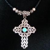 Handmade Tibetan Necklace  Stirling Silver Cross Necklace