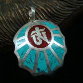 Handmade Tibetan OM Pendant Turquoise Pendant