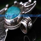 Handmade Tibetan Old Silver Turquoise Dragon Pendant