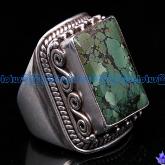 Handmade Tibetan Old Turquoise Finger Ring