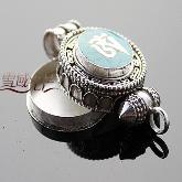 Handmade Tibetan Pendant Turquoise Klachakra Gau Pendant