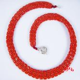 Handmade Tibetan Red Coral Necklace Sterling Silver Coral Necklace