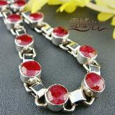 Handmade Tibetan Ruby Sterling Silver Tibetan Bracelet