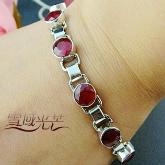 Handmade Tibetan Ruby Sterling Silver Tibetan Bracelet