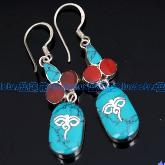 Handmade Tibetan Sterling Buddha Eye Symbol Earrings