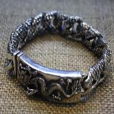 Handmade Tibet Sterling Silver Dragon Bracelet
