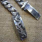 Handmade Tibet Sterling Silver Dragon Bracelet