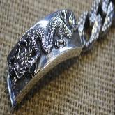 Handmade Tibet Sterling Silver Dragon Bracelet