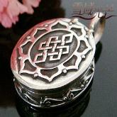 Handmade Tibetan Sterling Silver Endless Knot Gau Pendant