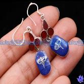 Handmade Tibetan Sterling Silver Lapis Lazuli Buddha Eye Earrings