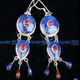 Handmade Tibetan Sterling Silver Lapis Lazuli Earrings