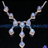 Handmade Tibetan Sterling Silver Moonstone Necklace