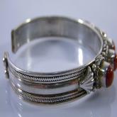 Handmade Tibetan Jewelry Sterling Silver Red Coral Bracelet