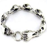 Handmade Tibetan Sterling Silver Skull Bracelet