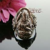 Handmade Tibetan Sterling Silver Tibetan Buddha Ring - Manjusri