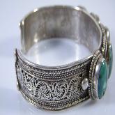 Handmade Tibetan Sterling Silver Turquoise Bracelet