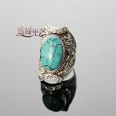 Handmade Tibetan Sterling Silver Turquoise Ring